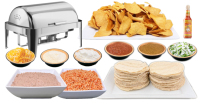 Taco Banquet Buffet for 40+ with 90 minute Chef Service & Freshly Toasted Tortillas