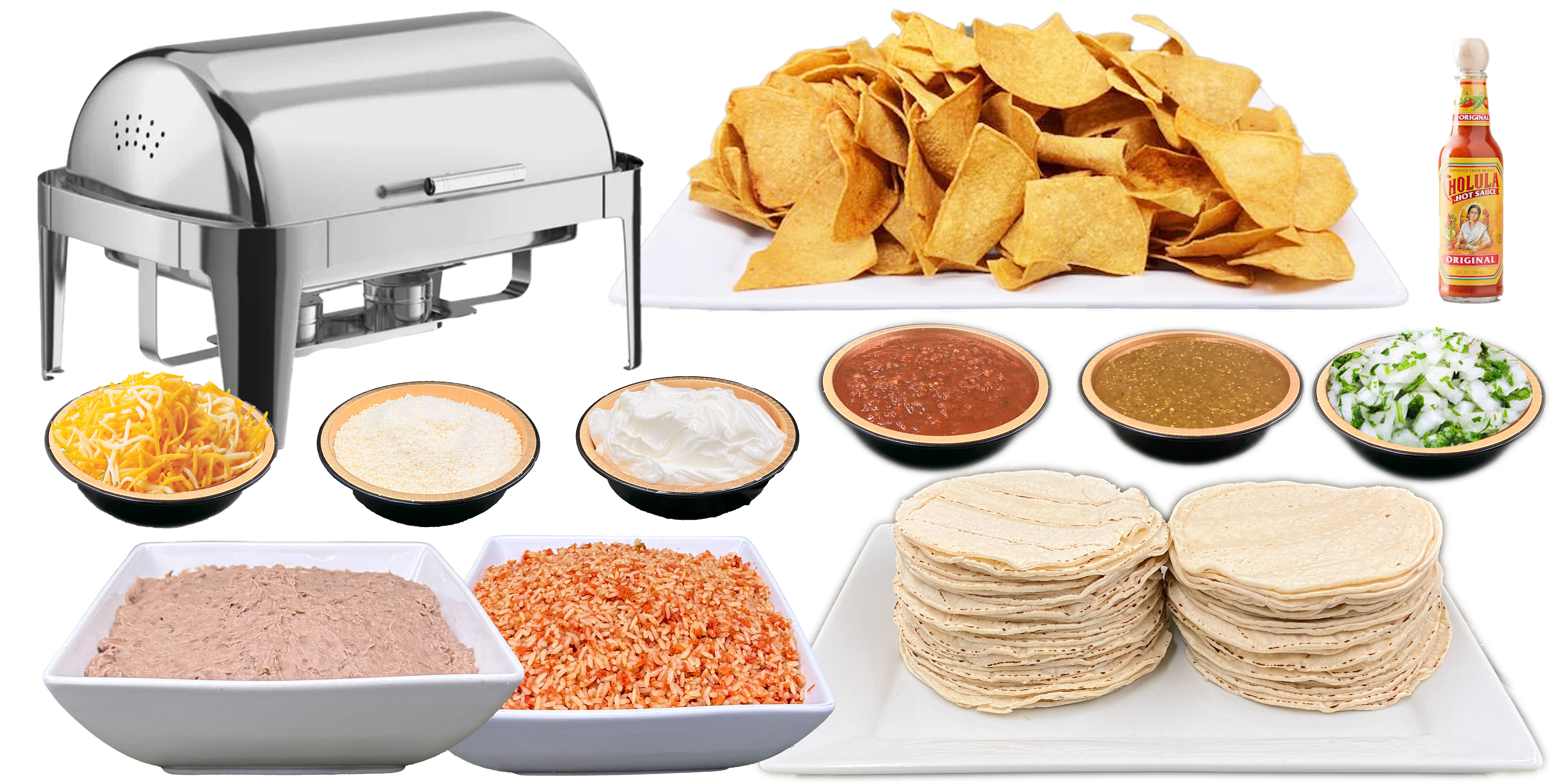 Taco Banquet Buffet for 40+ with 90 minute Chef Service & Freshly Toasted Tortillas